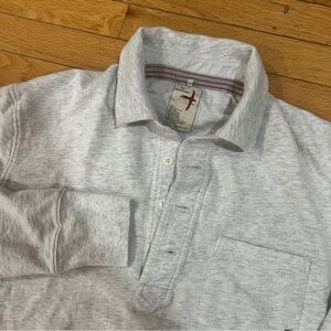 Relwen Men's Long Sleeve Henley Polo Pullover Shirt Heather Gray Size L